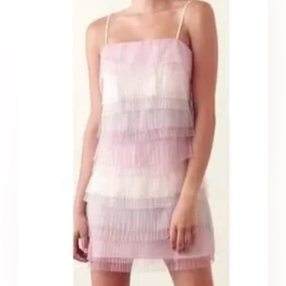 Storia Cotton Candy Pink Ombre Tulle Layered Mini Slip Dress Size M